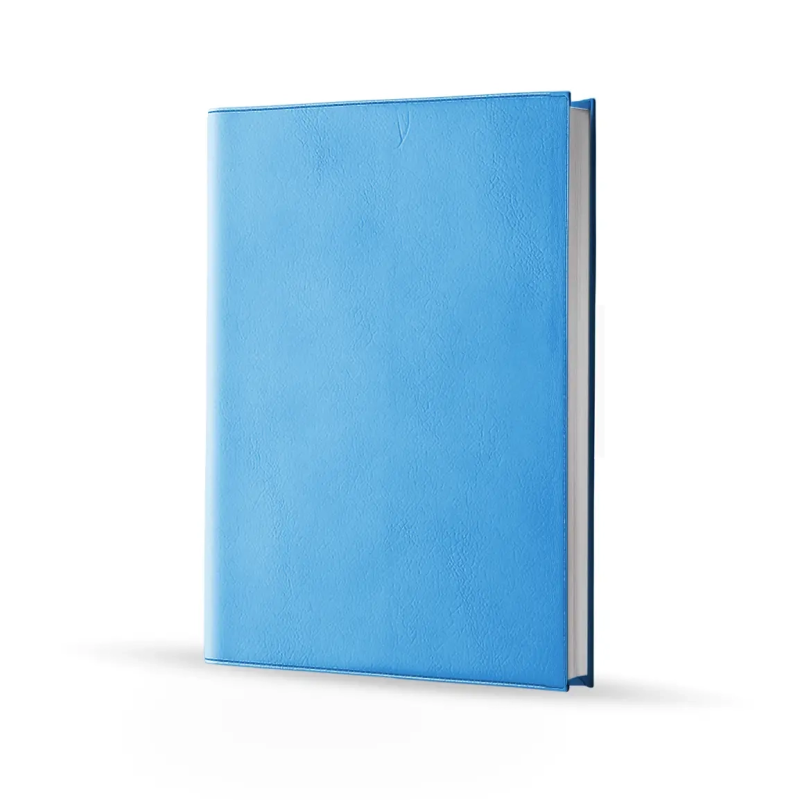 Agenda infirmière semainier bleu azur 2027 — vue de face couverture simili cuir