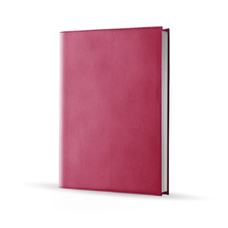 Agenda infirmière semainier rose framboise 2027 — vue de face couverture simili cuir