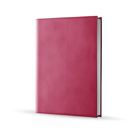 Agenda infirmière semainier rose framboise 2027 — vue de face couverture simili cuir