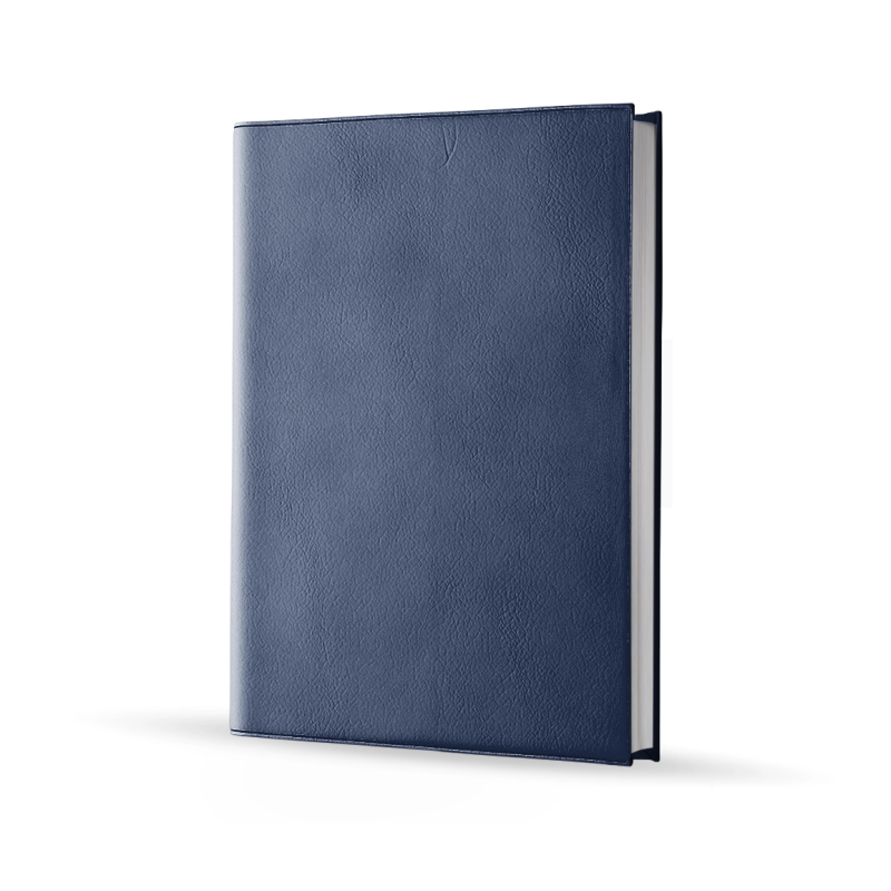Agenda infirmière semainier bleu encre 2027 — vue de face couverture simili cuir
