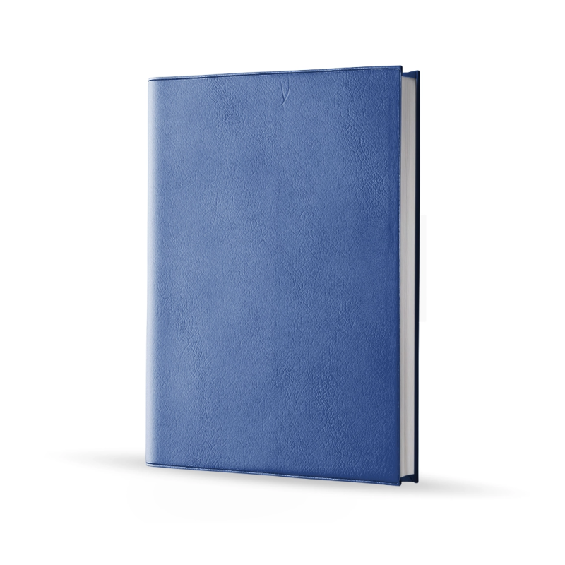 Agenda infirmière semainier bleu ardoise 2027 — vue de face couverture simili cuir