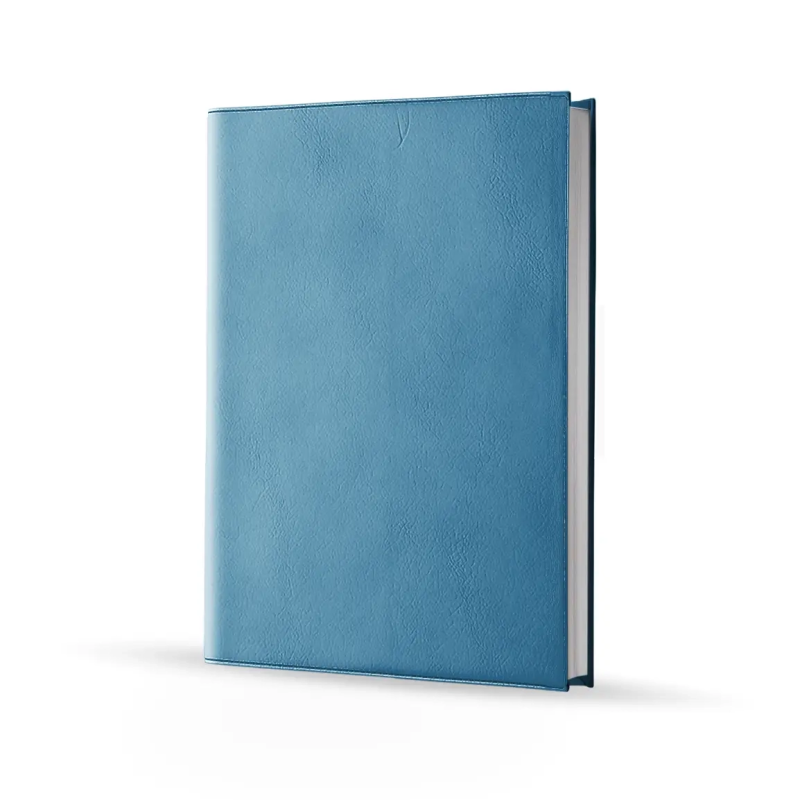 Agenda infirmière semainier bleu lagon 2027 — vue de face couverture simili cuir