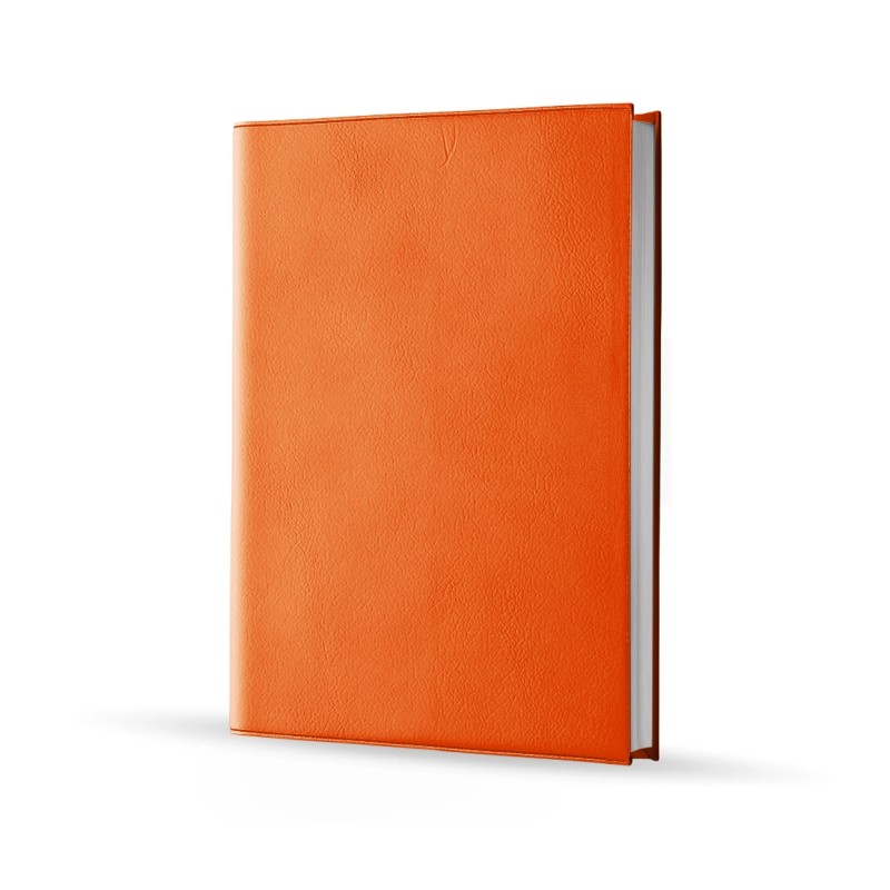 Agenda infirmière semainier orange 2027 — vue de face couverture simili cuir