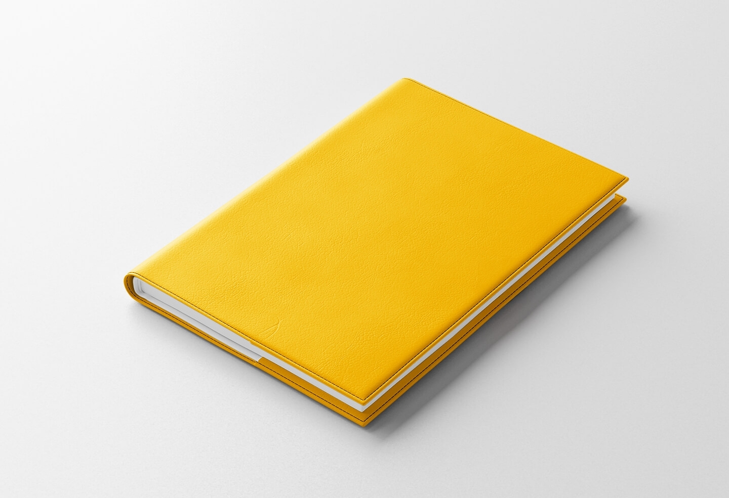 Agenda IDEL semainier jaune safran 2027 — finition WIRO métallique blanche