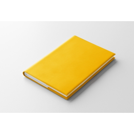 Agenda IDEL semainier jaune safran 2027 — finition WIRO métallique blanche