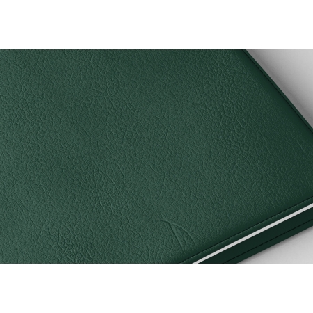 Détail texture simili cuir couverture agenda infirmière vert sapin 2027