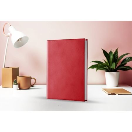 Agenda semainier infirmière libérale rouge marbré 2027 — présentation couverture