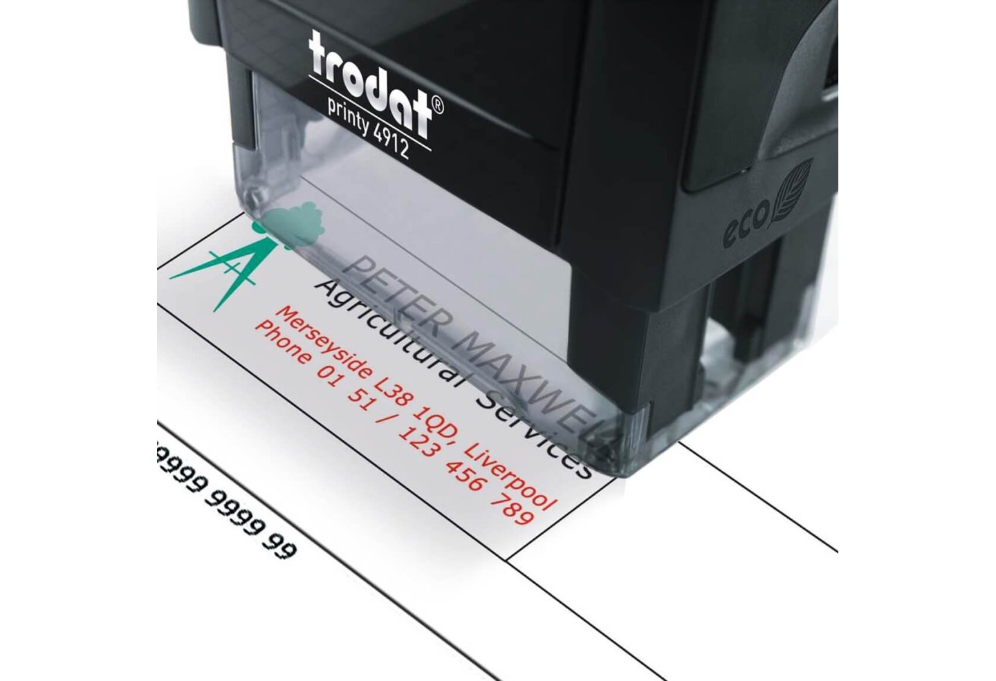 Tampon encreur bureau infirmière libérale Original Printy en utilisation – empreinte nette sur document, capuchon transparent