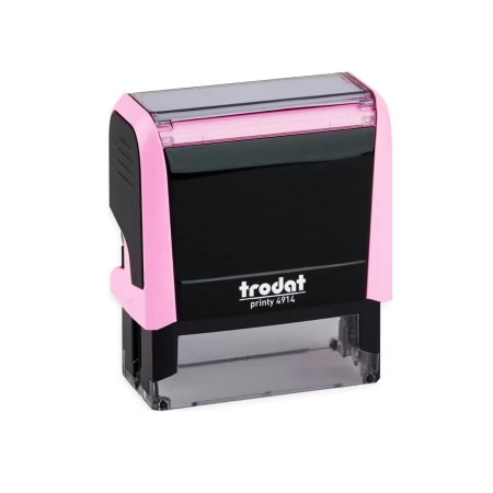 Tampon encreur de bureau Original Printy – vue de face, moderne, format 62x25 mm pour infirmière libérale – coloris rose pastel