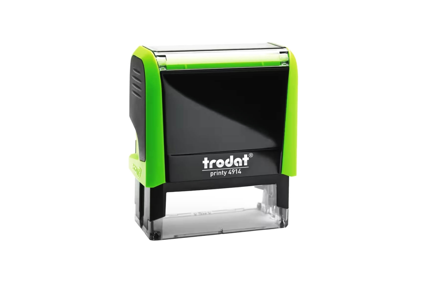 Tampon encreur de bureau Original Printy – vue de face, design moderne, format 62x25 mm pour infirmière libérale – coloris vert