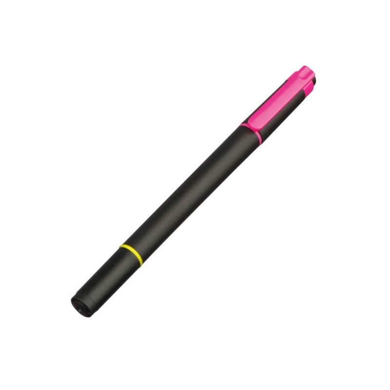 Surligneur bicolore infirmière rose et jaune fluo - marqueur 2 couleurs stylo IDEL