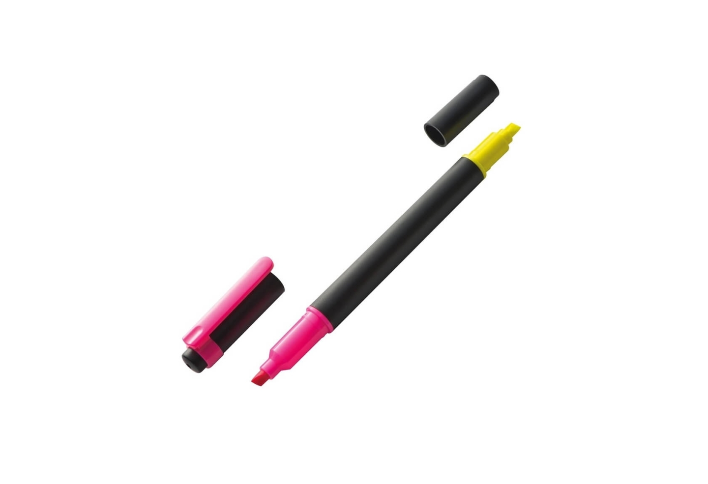 Surligneur infirmière 2 couleurs ouvert - pointe rose fluo et jaune fluo pour agenda infirmière
