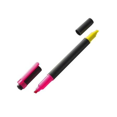 Surligneur infirmière 2 couleurs ouvert - pointe rose fluo et jaune fluo pour agenda infirmière
