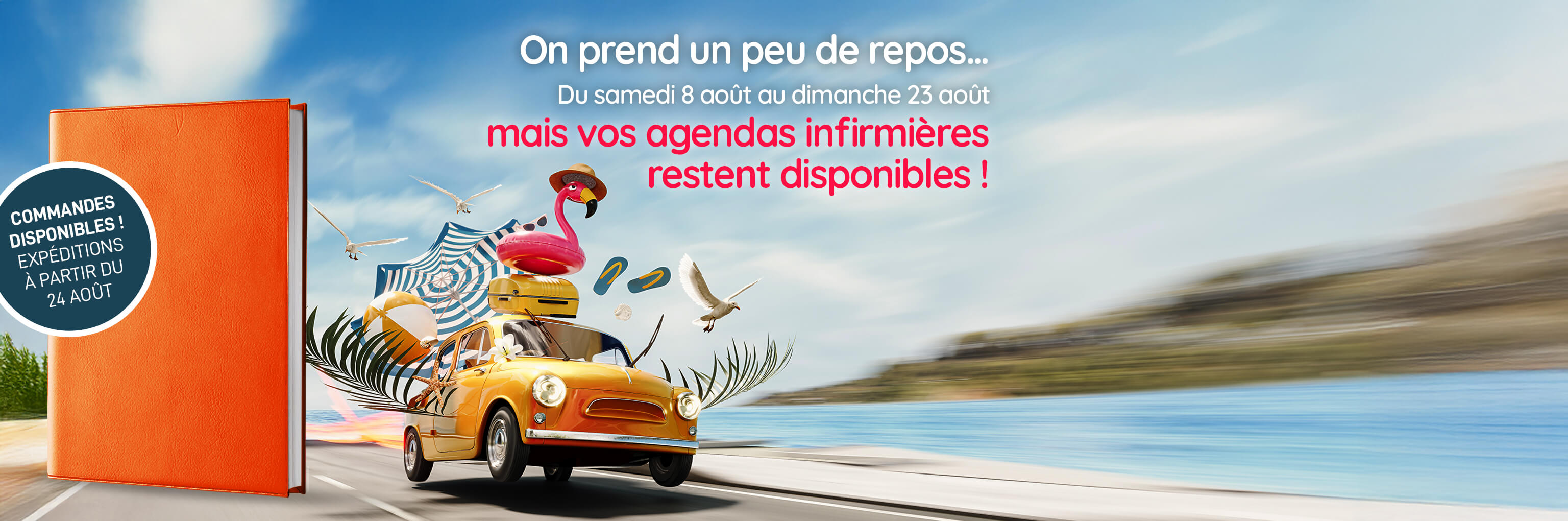 Agenda infirmière libérale 2027 — journalier et semainier disponibles, 27 coloris simili cuir